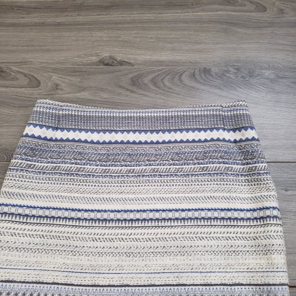 Dalia Woven Aztec Striped Mini Skirt Blue Size 6 - Picture 2 of 8